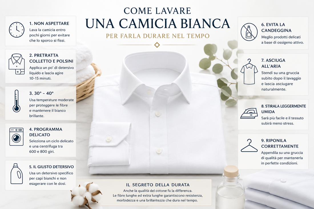 Come lavare una camicia bianca e farla durare negli anni