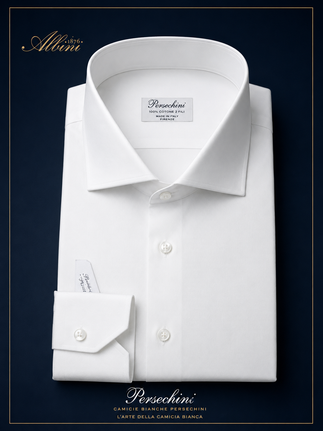 Camicia Bianca Rasatello Doppio Ritorto - Thomas Mason