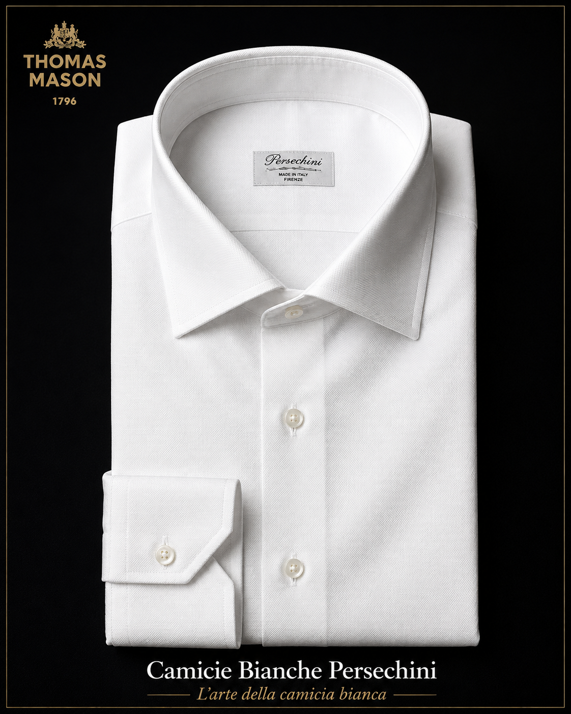 Camicia Bianca Twill Antipiega 120/2 | Thomas Mason